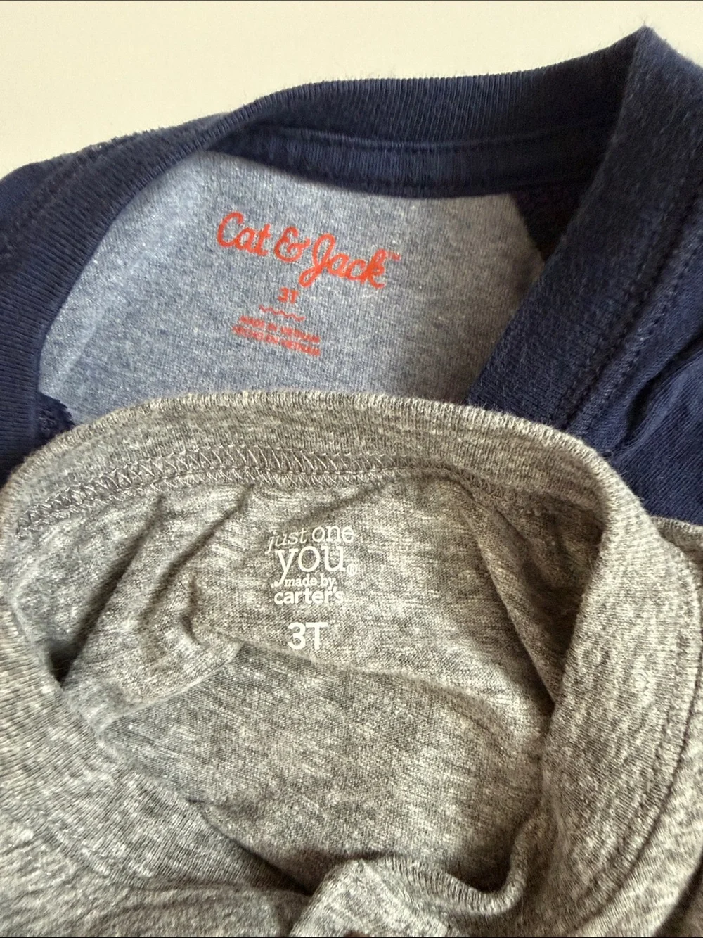 Bundle Cat & Jack Boys Tees Size 3T Navy and Gray Short-Sleev